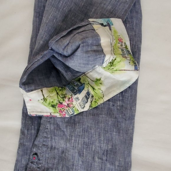 Chico's Women's No Iron 3/4 Sleeve Linen Button Front Vacat Shirt Size 0/US(4/6) - Picture 9 of 15